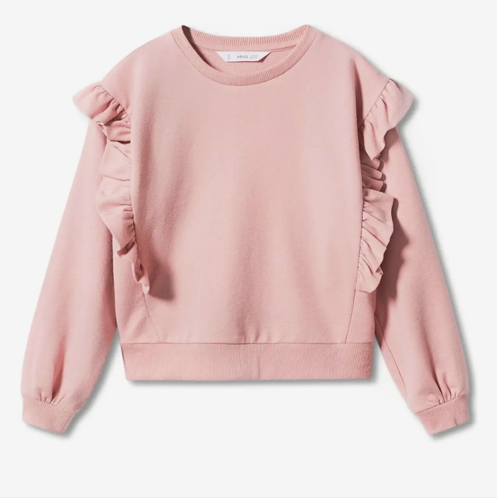 Mango kids ruffle sweatshirt